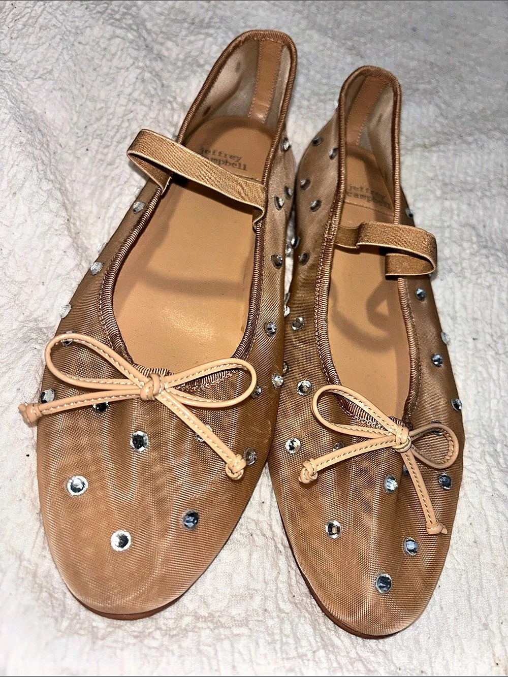 Jeffrey Campbell Studded Bow Flats Brown US 8.5